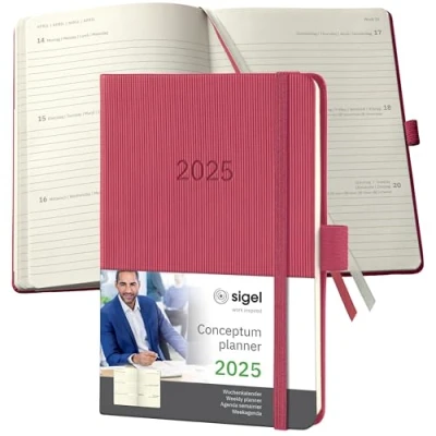 Afbeelding van Weekagenda Conceptum A6 2025 (NL/FR/EN/DU) marsala red Hardcover
