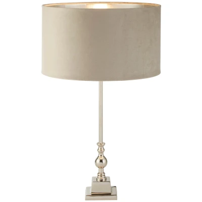 Afbeelding van Searchlight Tafellamp chroom Whitby met taupe kap EU81214TA