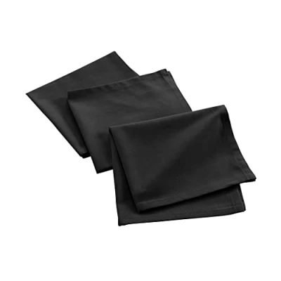 Afbeelding van Douceur d&#039;Intérieur Mistral 3 servetten, zwart, 40 x cm