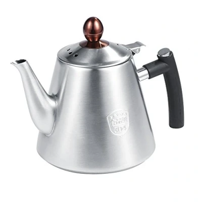 Afbeelding van Fornuis Theepot, Theepot met 1,2L Capaciteit Roestvrijstalen Thee Koffiepot Waterkoker Hittebestendig Snel Kokend Siliconen Handvat(Mat)