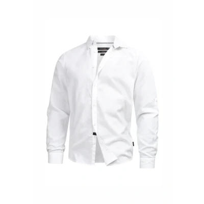 Afbeelding van Indicode Jeans Langarm Brayden Overhemd White solid, Heren, Maat: Small, solid