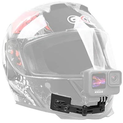 Afbeelding van SUREWO Aluminium motorhelm kinhouder compatibel met Go Pro Hero 12/11/10/9/8/7/(2018)/6/5 zwart 5/4 sessie, DJI Action 3, APEMAN/Crosstour/AKASO/Campark en meer