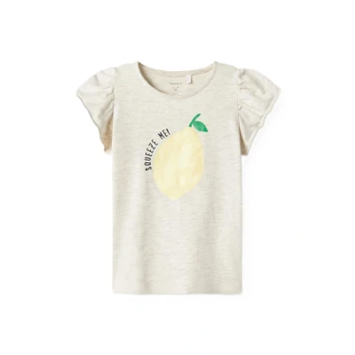 Afbeelding van Name it Nmffollyglitter SS Tshirt print voor kinderen, Maat: 116, Peyote melange