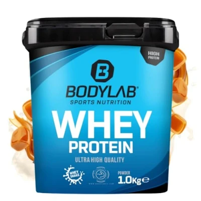 Afbeelding van Bodylab24 eiwitpoeder Whey Protein Toffee 1kg, eiwitshake voor krachttraining en fitness, poeder kan spieropbouw ondersteunen, Hoogwaardig met 80% eiwit, Aspartaamvrij