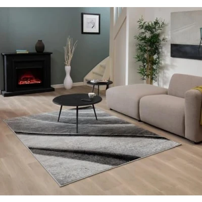 Afbeelding van Flycarpets Lima Vloerkleed 240x340 cm Grijs Polypropyleen Voor binnen Designer Rechthoek Modern Woonkamer Laagpolig