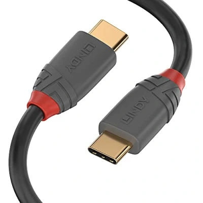 Afbeelding van Lindy 36872 2m USB C Mannelijk Zwart, Grijs kabel