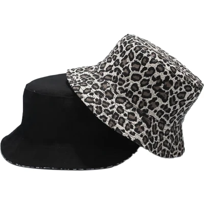Afbeelding van LOUD AND CLEAR® Hoed Vissershoedje Bucket Hat Heren Dames Panter Grijs Zwart Luipaard Zonnehoed