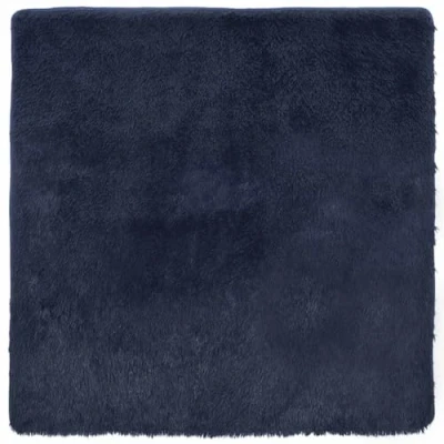 Afbeelding van vidaXL hoogpolig vloerkleed 240x240 cm polyester donkerblauw
