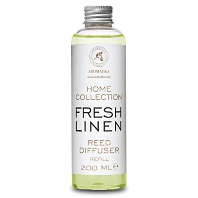 Afbeelding van Navulling geurstokjes Verse linnen 200ml Intensieve Langdurige en Frisse Geur Verdampingsduur van 20 weken Aromatherapie Diffuser Luchtverfrisser huisparfum geurolie hergebruik geurverspreider Aromatika
