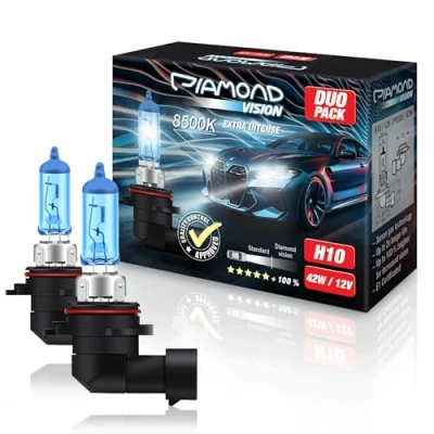Afbeelding van H10 12V 42W Diamond Vision 8500k Xenon Look Autolamp Lamp Dimlicht Grootlicht Whitevision Wit Licht Ultra Life Halogeen Lampen Cool Blue Blauw Xtreme PY20D