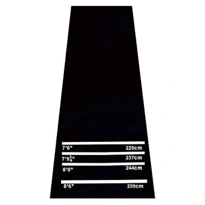 Afbeelding van HOMCOM Dartmat rubberen mat dartaccessoires voor Steeldart Softdart tapijt rubber antislip zwart + wit 300 x 61 0,3 cm