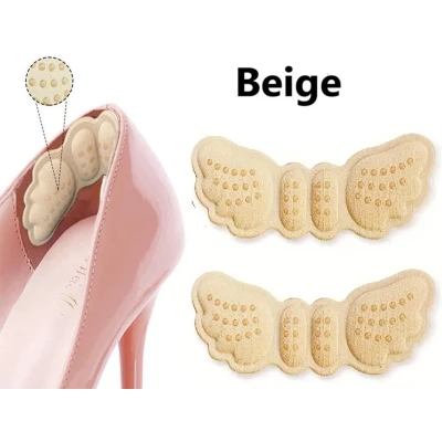 Afbeelding van Antislip Hielzool Vlinder I Anti Slip Hiel Blarenpleister blaren Voorkom Hielbeschermers 1 Paar Beige