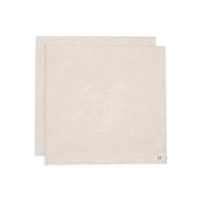 Afbeelding van Multidoek Jollein Hydrofiele Doek Large 115x115cm Miffy Stripe Biscuit (2pack)
