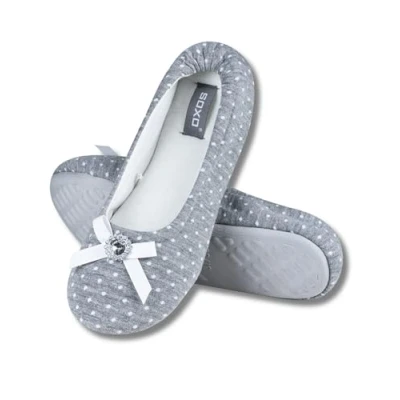 Afbeelding van soxo Pantoffels Dames Sloffen Cadeau Voor Vrouwen Slippers 37 38 Grijs Met Diamant