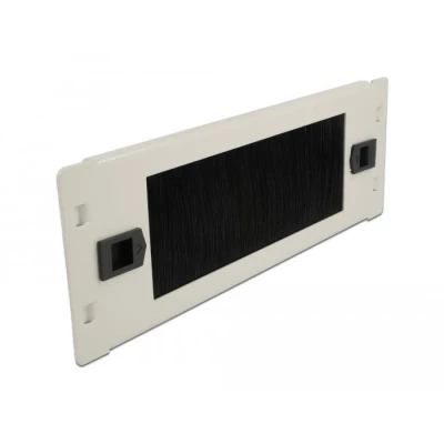 Afbeelding van Delock 10″ kabelmanagement borstelstrip zonder gereedschap 2 U grijs