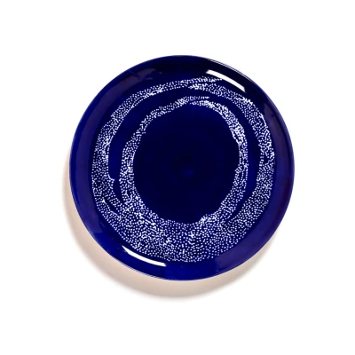 Afbeelding van Serax FEAST Lapis Lazuli Swirl Dots L dinerbord 26,5 cm Donkerblauw
