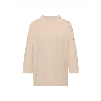 Afbeelding van Cecil MIT Knopfdetail Longsleeve, Dames, Maat: Large, Beige