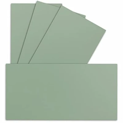 Afbeelding van 25 enkele kaarten DIN lang, 9,9 x 21 cm, 240 g/m², eucalyptus, knutselpapier, gekleurd karton, ideaal voor het bedrukken wenskaarten en uitnodigingen