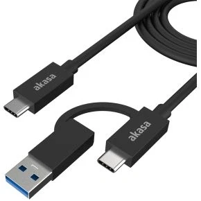 Afbeelding van Akasa 2 In 1 USB 3.2 Gen 2x2 Type C / A to C, 20G, 1m, *USBAM , *USBCM