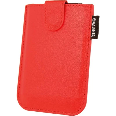 Afbeelding van Kaarthouder insteekhoesje Leer Slide 5 pasjes RFID ultra dun Rood