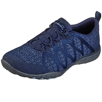 Afbeelding van Skechers 100301 Nvy Trainers dames, Navy Engineered Knit Charcoal Trim, 38 EU