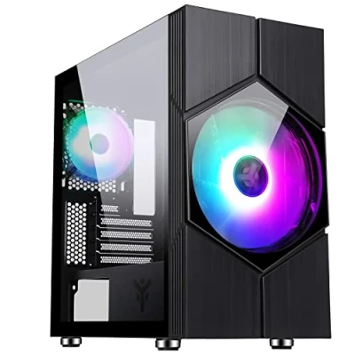 Afbeelding van Itek Vortex Gaming Mini Tower, mATX, 20 cm en 12 ARGB ventilator, 2 x USB3, zijwand van gehard glas