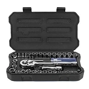 Afbeelding van WORKPRO 1/4 inch en 3/8 Cr V dopsleutelset ratelsleutel voor snelontgrendeling (39 delig)