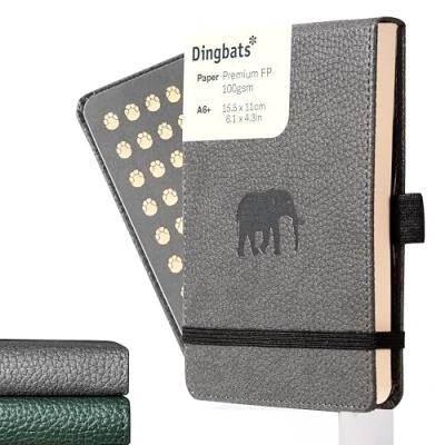 Afbeelding van Dingbats A6+ Wildlife Grey Elephant Reporter Notebook Dotted