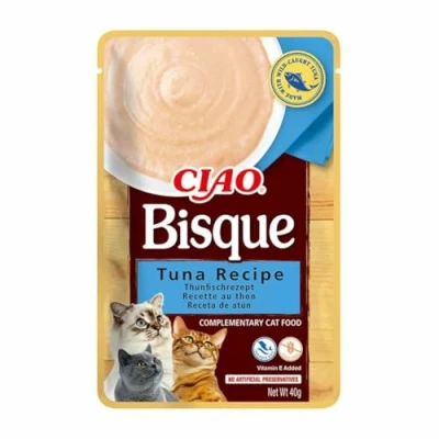 Afbeelding van INABA Ciao Bisque Crèmesoep voor katten, tonijn 1x40g, nat kattenvoer zonder granen
