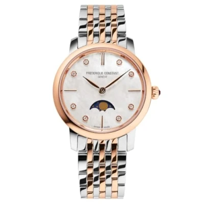 Afbeelding van Frédérique Constant Slimline Moonphase FC 206MPWD1S2B Horloge Staal Multi Ø 30 mm