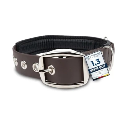 Afbeelding van PetTec hondenhalsband uit Trioflex™ met opvulling, weerbestendig, waterafstotend, robuust (rood, bruin, oranje)