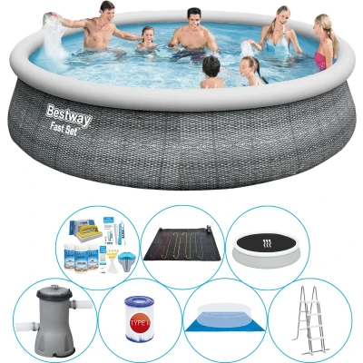 Afbeelding van Bestway Fast Set Rattan Rond 457x107 cm Zwembad Combinatie