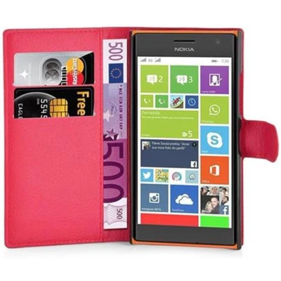 Afbeelding van Cadorabo Hoesje geschikt voor Nokia Lumia 730 in KARMIJN ROOD Beschermhoes Cover magnetische sluiting Case