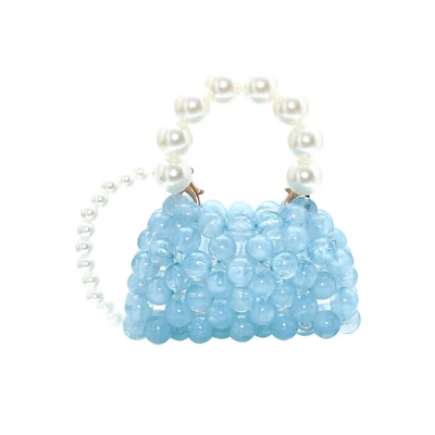 Afbeelding van Koosh Handtas blauw / parelwit