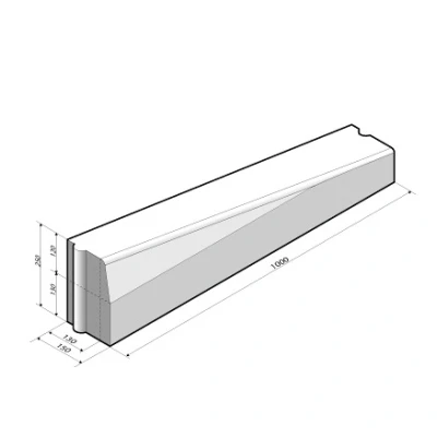 Afbeelding van Kijlstra Inritverloopband 13/15x25 Links (DR) Grijs Onderdeel van een inritconstructie