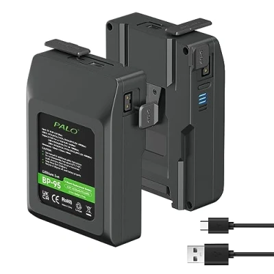 Afbeelding van 2 stuks V Mount/V Lock batterij 95Wh 14.4V/6600mAh oplaadbare Li Ion batterijen voor Broadcast Video Camcorder, compatibel met Sony HDCAM, XDCAM, digitale cinema camera&#039;s en andere camcorders