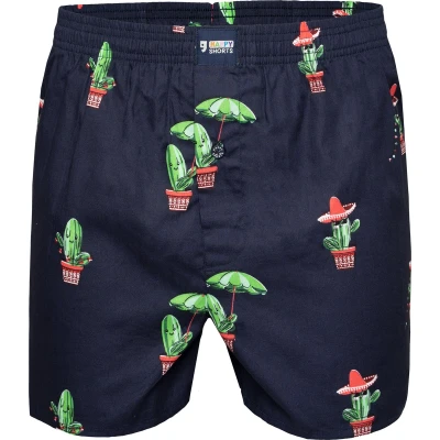 Afbeelding van Happy Shorts X Heren Wijde Boxershort Met Binnenbroek Cactus Print Maat XL