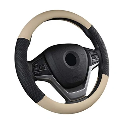 Afbeelding van SFONIA Auto Stuurhoes Stuurwiel Beschermer PU Leer Universeel 37 38 cm / 15&quot; Antislip Ademend Duurzaam (Beige)