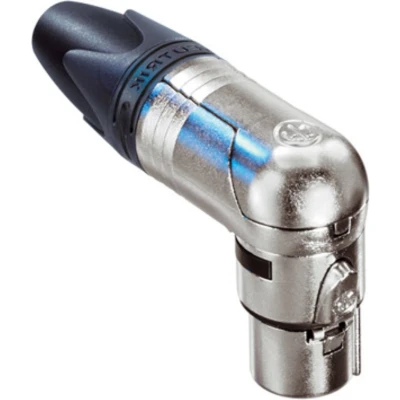 Afbeelding van Neutrik NC4FRX XLR 4 pins (v) haakse connector / zwart/grijs