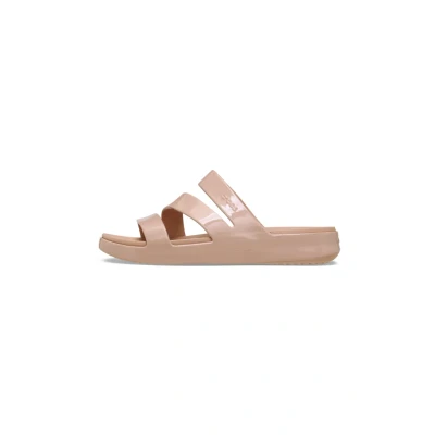Afbeelding van Crocs Vrouwen Getaway Patent Strappy Slide Sandaal, Roze Caramel, 5 UK, karamel, 37/38 EU