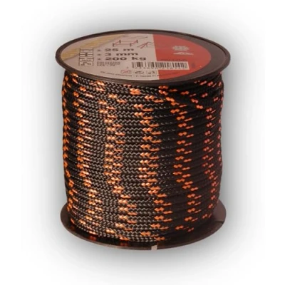 Afbeelding van Chapuis MO325N Halyard Polyester Maximale belasting 200 kg Diameter 3 mm x Lengte 25 m Zwart/Oranje