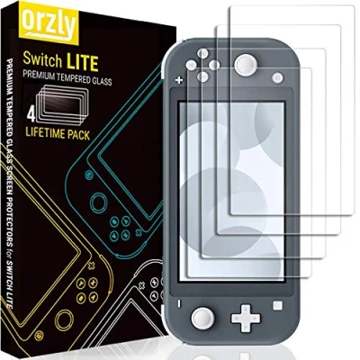 Afbeelding van Orzly Screenprotectors voor Nintendo Switch Lite Premium Screenprotector van gehard glas QUAD PACK [4x 0,24 mm] Console (2019)