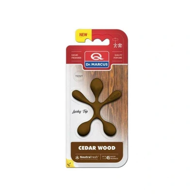 Afbeelding van Dr. Marcus Lucky Top Cedar Wood Luchtverfrisser Neutrafresh Technologie Langdurige Geurverspreiding Autogeurtje