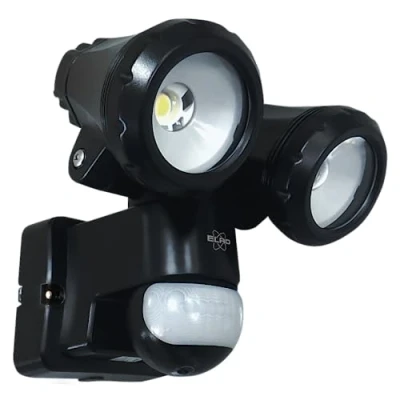 Afbeelding van ELRO LF80 Duo LED buitenlamp met bewegingssensor 2 x 10 W 1200 lm IP54 waterdicht zwart