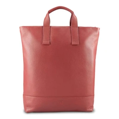 Afbeelding van JOST Leren Rugzak Schoudertas met laptopvak Vika X Change Bag Red Donkerrood