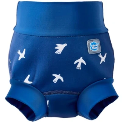 Afbeelding van Splash About Happy Nappy Herbruikbare Zwemluier, White Birds, 0 3 Maanden