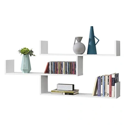 Afbeelding van Wandrek Grimstad met 3 planken 119x18x55 cm wit