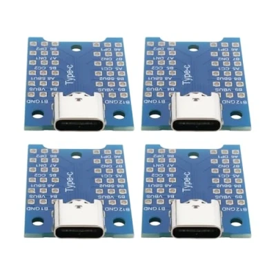 Afbeelding van eMagTech 4 Stks USB C Adapter Board 3.1 Type Vrouwelijke Breakout Test PCB voor Debugging, Probleemoplossing en Functietesten