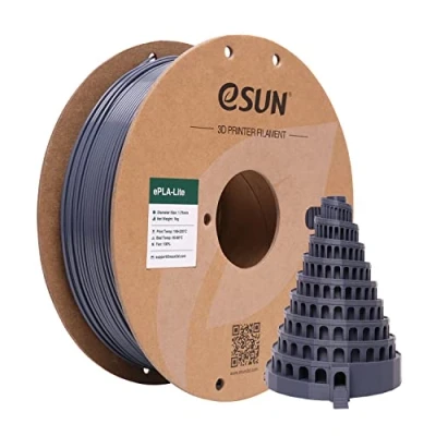Afbeelding van eSUN PLA filament 1,75 mm, aangepast voor 3D printer, maatnauwkeurigheid +/ 0,03 1 kg (2,2 lb) spoel printing printers (Grijs, 1KG)