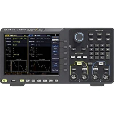 Afbeelding van VOLTCRAFT FG 30802T Functiegenerator 1 µHz 80 MHz 2 kanaals Arbitrair, Ruis, Puls, Blok, Sinus, Driehoek
